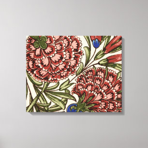 Anjersbloem Tegel Antiek Rustiek De Morgan Kunst Canvas Afdruk
