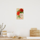 Anjersbloemen, Oude Valentijnsboodschap Poster (Keuken)