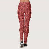Anjersroze Vuurwerk Tegels Leggings (Achterkant)