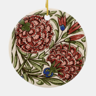 Anjertje Bloem Tegel Antiek Rustiek De Morgan Kuns Keramisch Ornament