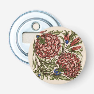 Anjertjes Tegels Antiek Rustiek De Morgan Kunst Button Flesopener