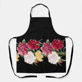 Anjervintage bloemillustratie schort