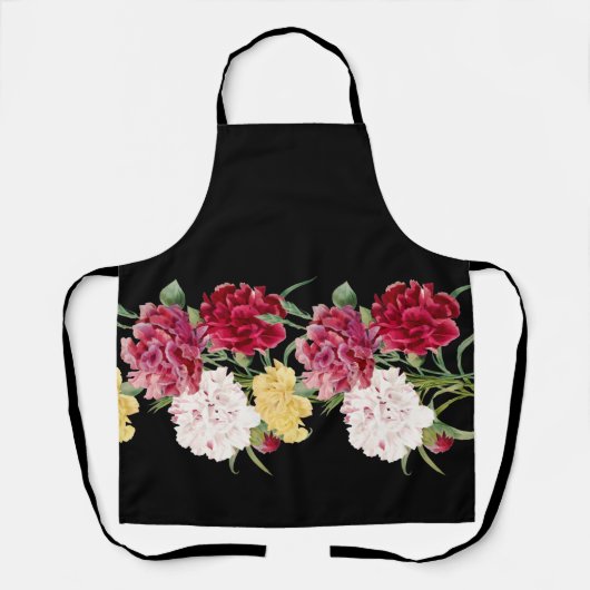 Anjervintage bloemillustratie schort (Voorkant)