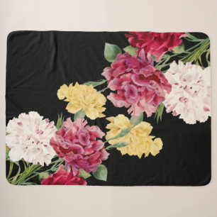 Anjlier vintage bloemillustratie sherpa deken