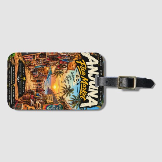 Anjuna Flea Market — Goa Vibes Bagagelabel (Voorkant (horizontaal))