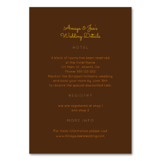 Ankara African Wedding Details 2-zijdige insert Ka Kaart