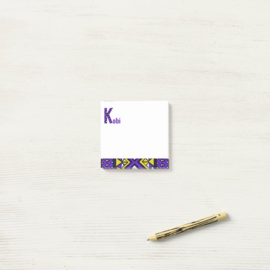Ankara stof ontwerp post het merkt op post-it® notes (Op bureau)