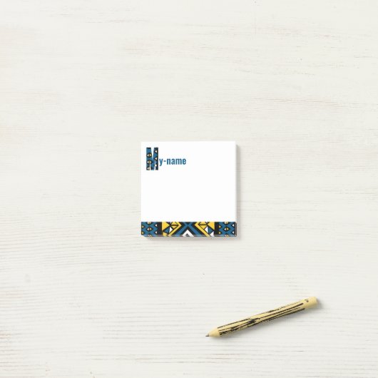 Ankara stof ontwerp post het merkt op post-it® notes (Op bureau)