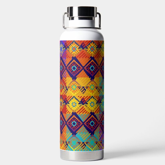 Ankara Style Helderkleurig patroon Waterfles (Achterkant)