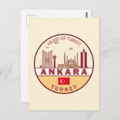 Ankara Turkey City Skyline Emblem Briefkaart (Voorkant / Achterkant)