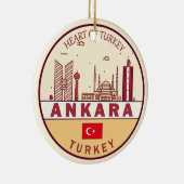 Ankara Turkey City Skyline Emblem Keramisch Ornament (Rechts)