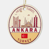 Ankara Turkey City Skyline Emblem Keramisch Ornament (Links)