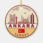 Ankara Turkey City Skyline Emblem Keramisch Ornament (Achterkant)