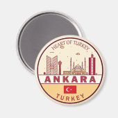 Ankara Turkey City Skyline Emblem Magneet (Voorkant / Achterkant)