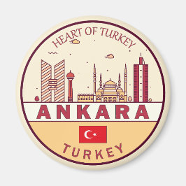 Ankara Turkey City Skyline Emblem Magneet