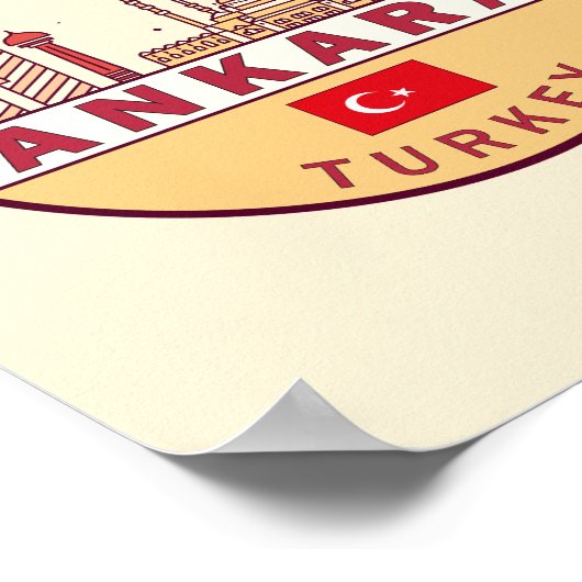 Ankara Turkey City Skyline Emblem Poster (Hoek)