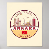 Ankara Turkey City Skyline Emblem Poster (Voorkant)