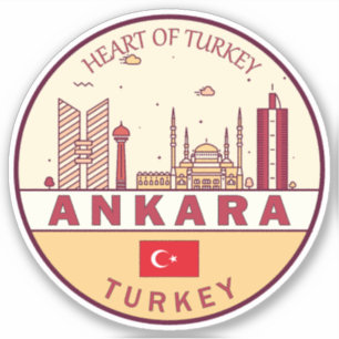 Ankara Turkey City Skyline Emblem Sticker