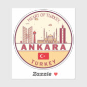 Ankara Turkey City Skyline Emblem Sticker (Vel)