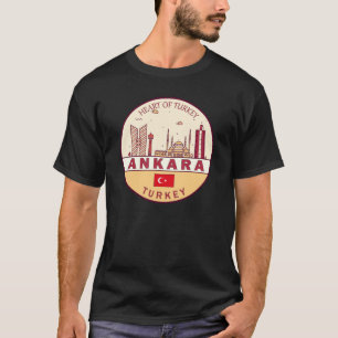 Ankara Turkey City Skyline Emblem T-shirt