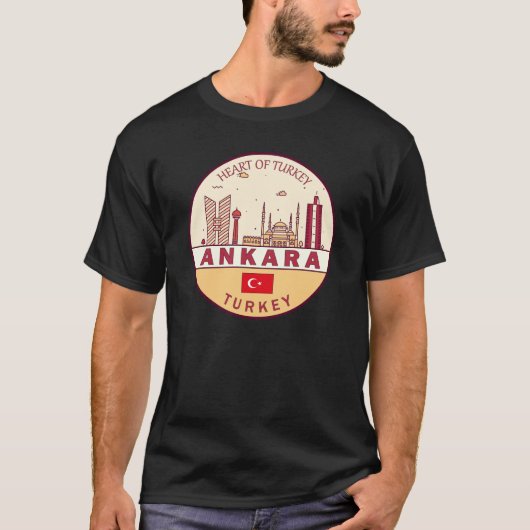 Ankara Turkey City Skyline Emblem T-shirt (Voorkant)