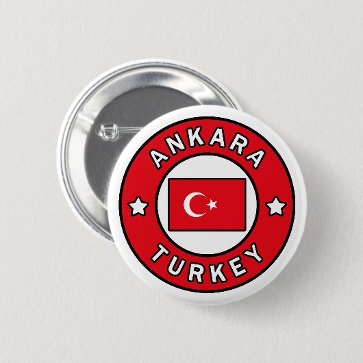 Ankara Turkey Ronde Button 5,7 Cm (Voorkant /achterkant)
