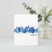Ankara Turkey Skyline Blue Feestdagenkaart (Staand voorkant)