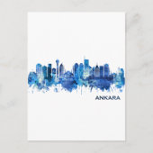 Ankara Turkey Skyline Blue Feestdagenkaart (Voorkant)