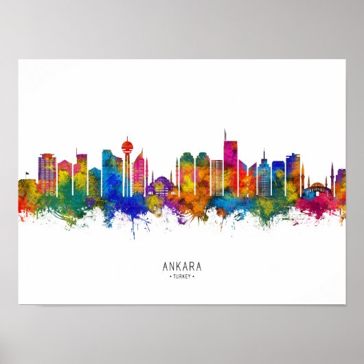 Ankara Turkey Skyline Poster (Voorkant)
