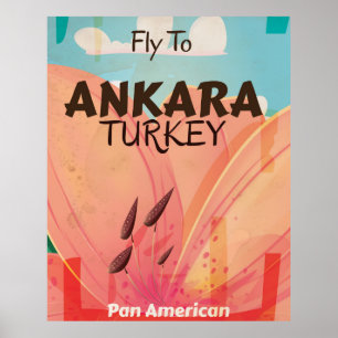 Ankara Turkey Vintage Travel Poster