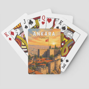 Ankara Turkije Illustratie Reis Kunst Vintage Pokerkaarten