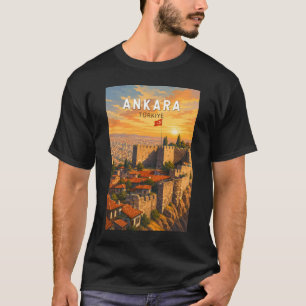 Ankara Turkije Illustratie Reis Kunst Vintage T-shirt