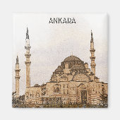  Ankara Turkije Kocatepe Moskee Uitzicht Magneet (Voorkant)