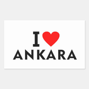 Ankara Turkije liefde stad hart leuk reizen Rechthoekige Sticker