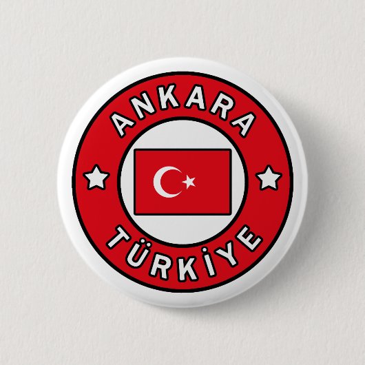 Ankara Türkiye Ronde Button 5,7 Cm (Voorkant)