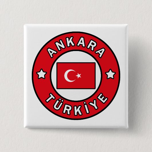 Ankara Türkiye Vierkante Button 5,1 Cm (Voorkant)
