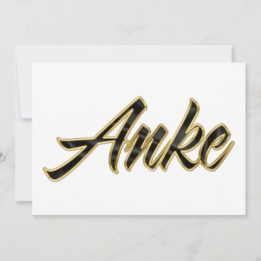 Anke black gold Lettering Karte Kaart (Voorkant)