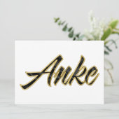 Anke black gold Lettering Karte Kaart (Staand voorkant)