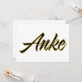 Anke black gold Lettering Karte Kaart (Voorkant / Achterkant in situ)