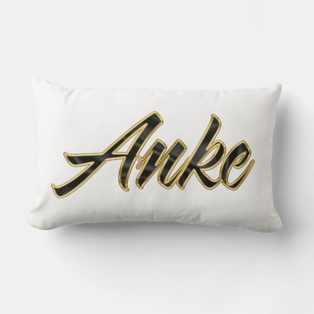 Anke black gold Lettering Kissen Deko Kussen (Voorkant)