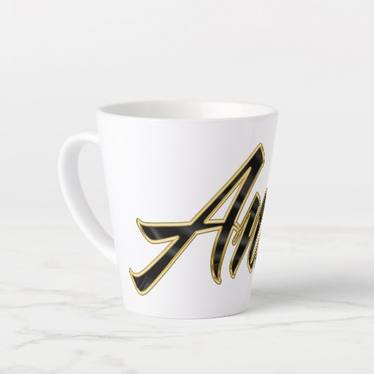 Anke black gold Lettering Latte Tasse Mok (Linkerhoek)