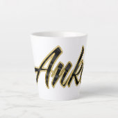 Anke black gold Lettering Latte Tasse Mok (Voorkant)
