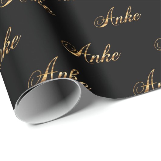 Anke gold Design Lettering Geschenkpapier Cadeaupapier (Rol Hoek)