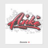 Anke red Heart Graffiti Aufkleber Sticker (Vel)
