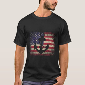 Anker 4 juli Gift Amerikaanse vlag - Boot Saili T-shirt