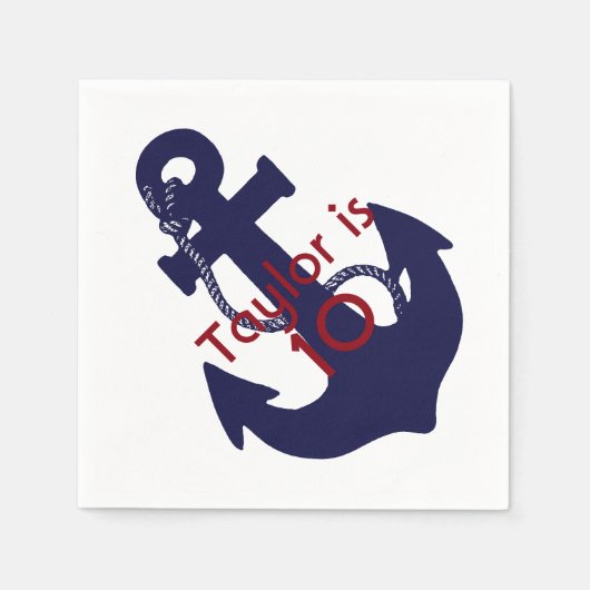 Anker aangepaste cocktail servet (Voorkant)