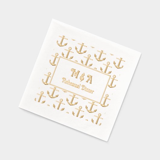 Anker Achtergrond Elke Gelegenheid - Trouwdiner Folie Servetten (Links)