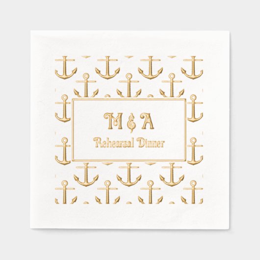 Anker Achtergrond Elke Gelegenheid - Trouwdiner Folie Servetten (Voorkant)
