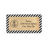 Anker Adreslabels - Vintage Scheepvaart Thema Etiket (Voorkant)