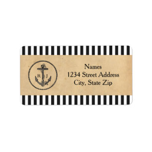 Anker Adreslabels - Vintage Scheepvaart Thema Etiket